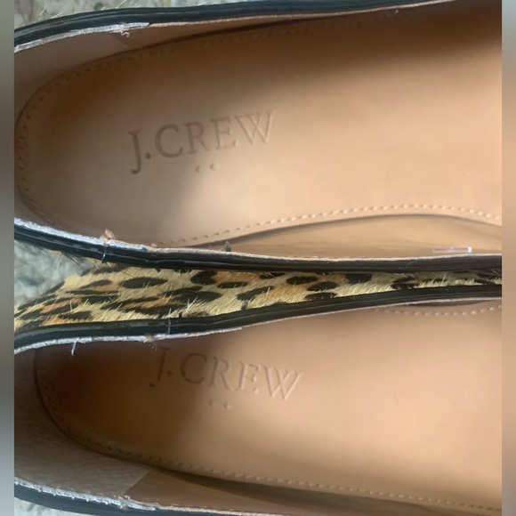 🐆SOLD🌴J Crew Cora Leopard Print Calf Hair Flat Shoe Loafer Size 6.5 - Picture 7 of 8